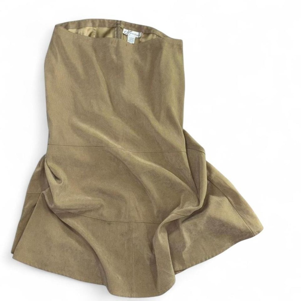 🤎Y2K Camel Suede-Look Midi Skirt 🤎